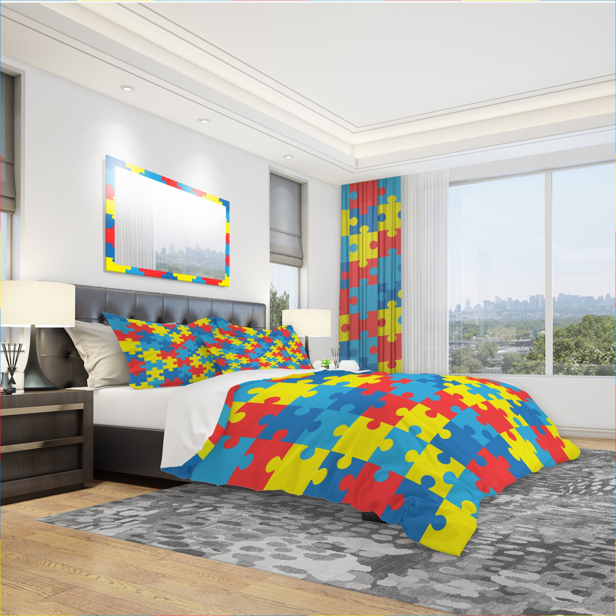 Designart 'World Autism Awareness Day' Modern & Contemporary Duvet Cover Set