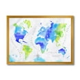thumbnail image 1 of Designart 'World Map In Blue and Green' Modern Framed Art Print, 1 of 4