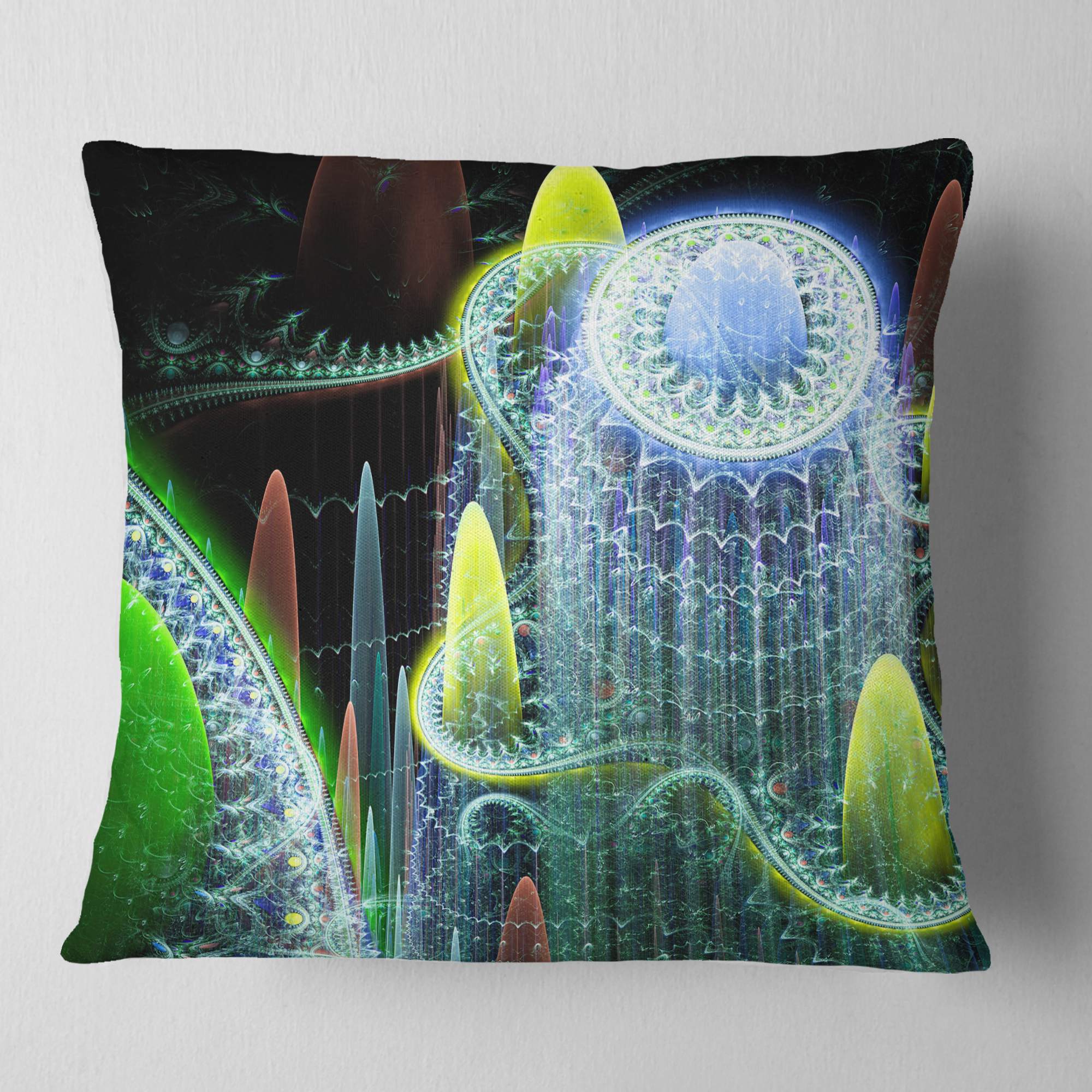 Designart World of Infinite Fractal Universe - Abstract Throw Pillow - 16x16