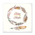 thumbnail image 1 of Designart 'Wreath Of Ethnic Beige Boho Feather' Bohemian & Eclectic Framed Art Print, 1 of 4