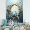 thumbnail image 1 of Designart "Wreathed In Blue And Gold Botanical Melody III" Wreath Canvas Prints, 1 of 7