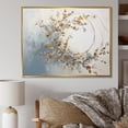 thumbnail image 1 of Designart "Wreathed In Blue And Gold Botanical Melody IV" Wreath Floater Framed Wall Decor, 1 of 5
