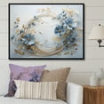 thumbnail image 1 of Designart "Wreathed In Blue And Gold Botanical Melody V" Wreath Floater Framed Canvas Art Print, 1 of 5