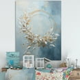 thumbnail image 1 of Designart "Wreathed In Blue And Gold Botanical Melody VI" Wreath Wall Art Prints, 1 of 7