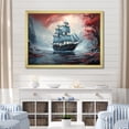 thumbnail image 1 of Designart "Wreck of the Pirate Ship I" People Framed Wall Art Decor - Modern Red Pirate Bedroom Framed Canvas Wall Art, 1 of 6