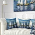 thumbnail image 1 of Designart Yachts by Obsky Sea - Seascape Throw Pillow - 18x18, 1 of 5