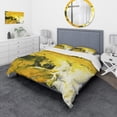 thumbnail image 1 of Designart 'Yellow Acrylic Hand Painted Marble' Modern & Contemporary Duvet Cover Set, 1 of 4
