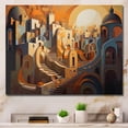 thumbnail image 1 of Designart "Yellow And Beige Retro Radiance" City Art Deco Canvas Wall Art, 1 of 5