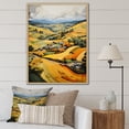 thumbnail image 1 of Designart "Yellow And Green Pastoral Bold horizon II" Countryside Floater Framed Wall Art Living Room, 1 of 7