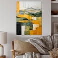 thumbnail image 1 of Designart "Yellow And Green Pastoral Bold horizon IX" Abstract Metal Art Living Room, 1 of 5