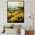 thumbnail image 1 of Designart "Yellow And Green Pastoral Bold horizon VII" Countryside Floater Framed Canvas Print, 1 of 7