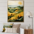 thumbnail image 1 of Designart "Yellow And Green Pastoral Bold horizon VII" Countryside Floater Framed Canvas Print, 1 of 7