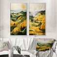 thumbnail image 1 of Designart "Yellow And Green Pastoral Bold horizon VII" Countryside Framed Wall Art Set Of 2 - Yellow Landscapes Gallery Wall Frame Set For Home Decor, 1 of 7