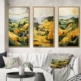 thumbnail image 1 of Designart "Yellow And Green Pastoral Bold horizon VIII" Countryside Framed Wall Art Set Of 3 - Yellow Countryside Frame Gallery Wall Set For Home Decor, 1 of 7