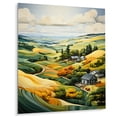 thumbnail image 1 of Designart "Yellow And Green Pastoral Bold horizon VIII" Countryside Metal Art Print, 1 of 5