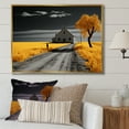 thumbnail image 1 of Designart "Yellow And Grey Rural Monochrome" Meadow Floater Framed Wall Art Prints, 1 of 5