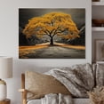 thumbnail image 1 of Designart "Yellow And Grey Tree euphony" Floral Print on Natural Pine Wood, 1 of 5