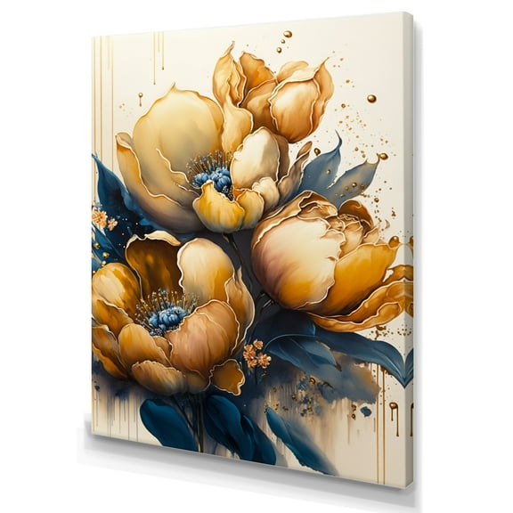 Designart Yellow And Orange Tulips Canvas Wall Art