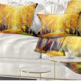 thumbnail image 1 of Designart Yellow Autumn Trees in Sunray - Landscape Printed Throw Pillow - 12x20, 1 of 5