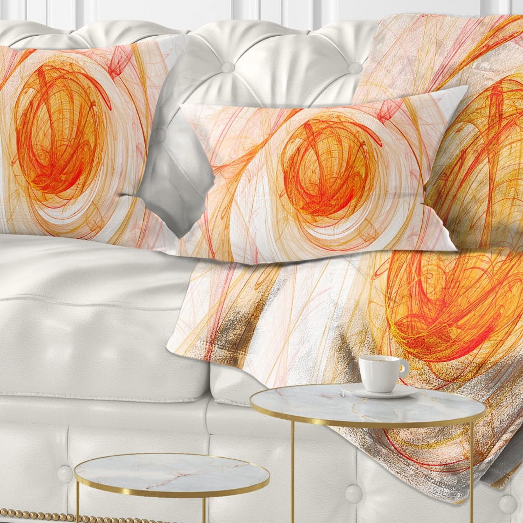 Designart Yellow Ball of Yarn - Abstract Throw Pillow - 12x20