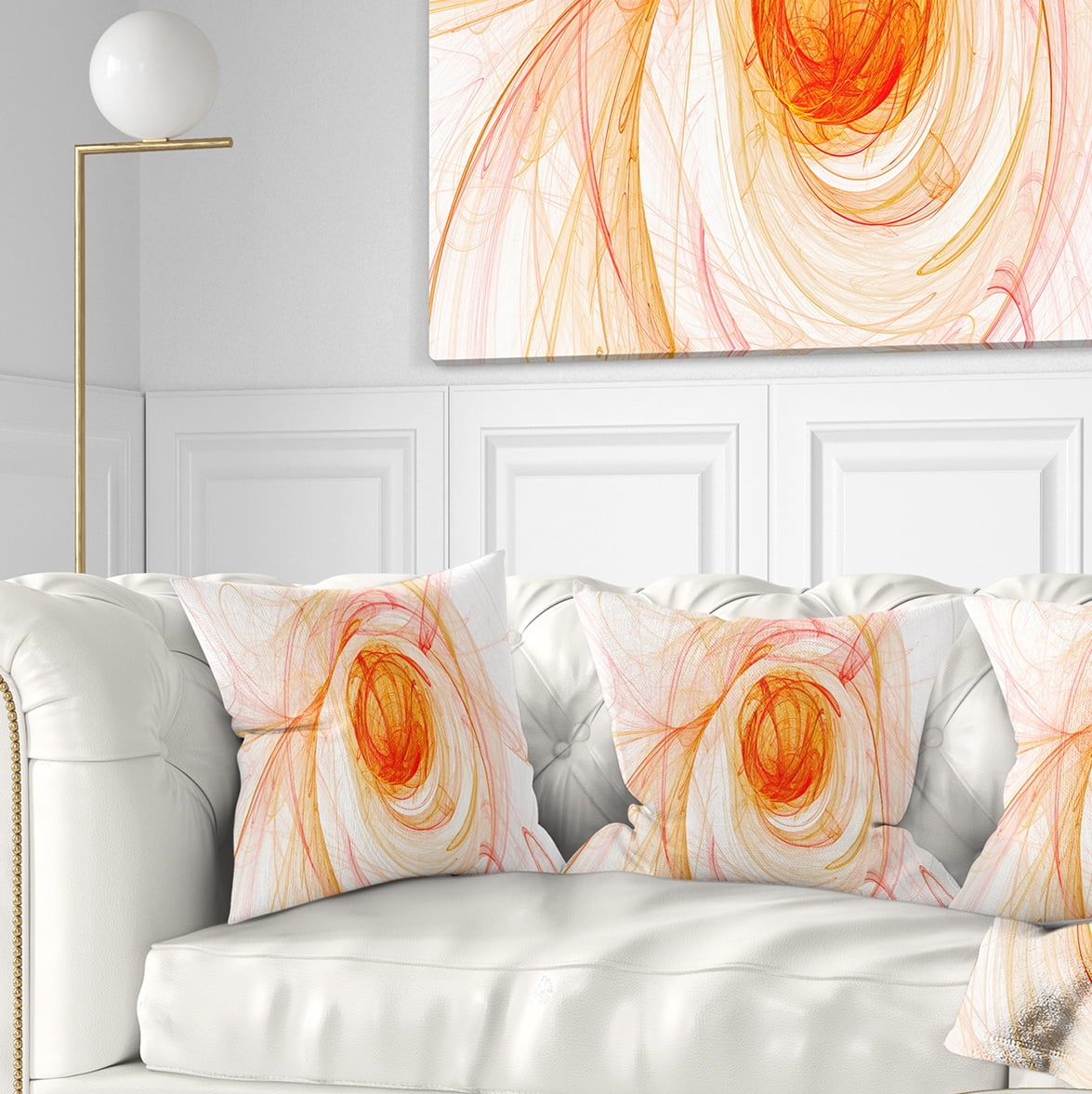 Designart Yellow Ball of Yarn - Abstract Throw Pillow - 16x16