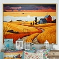 thumbnail image 1 of Designart "Yellow Barn Minimalsim horizon II" Farmhouse Floater Framed Wall Decor, 1 of 7