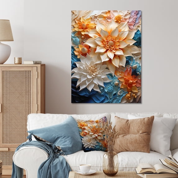 Designart "Yellow Beige Abstract Fractal Infinite Euphony" Fractals Metal Art Living Room