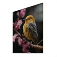 thumbnail image 1 of Designart "Yellow Bird Amid Cherry Blossoms IV" Animals Print on Natural Pine Wood, 1 of 5