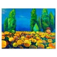 thumbnail image 1 of Designart ' Yellow Blossoming Flowers Landscape With Green Trees ' Traditional Canvas Wall Art Print, 1 of 4