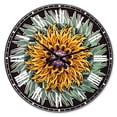 thumbnail image 1 of Designart 'Yellow Blue Abstract 3D Flower ' Modern wall clock, 1 of 3