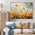 thumbnail image 1 of Designart "Yellow Blue Buttercups Pastel Glow Collage I" Floral Floater Framed Wall Art Living Room, 1 of 7