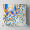 thumbnail image 1 of Designart Yellow Blue Exotic Pattern - Abstract Throw Pillow - 16x16, 1 of 4