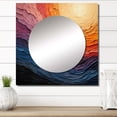 thumbnail image 1 of Designart "Yellow Blue Lyrical Abstraction Lyrical Sunset I" Abstract Square Mirror For Wall Decor - Large Yellow Square Printed Wall Mirror Art - Wall Mounted Square Large Mirror, 1 of 5