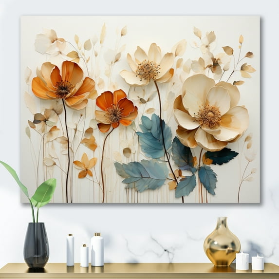 Designart "Yellow Botanical composition II" Abstract Botanicals Wall Art Print