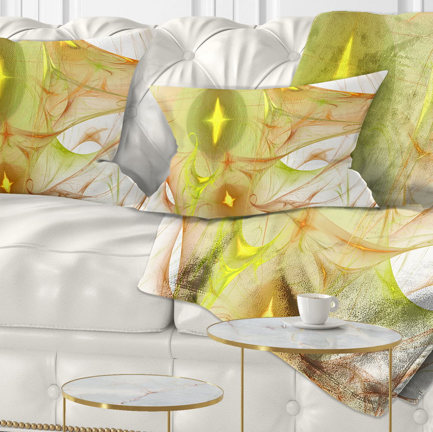 Designart Yellow Bright Candle - Abstract Throw Pillow - 12x20