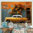 thumbnail image 1 of Designart "Yellow Classic Car In Cuba" Cuba Floater Framed Wall Decor, 1 of 1