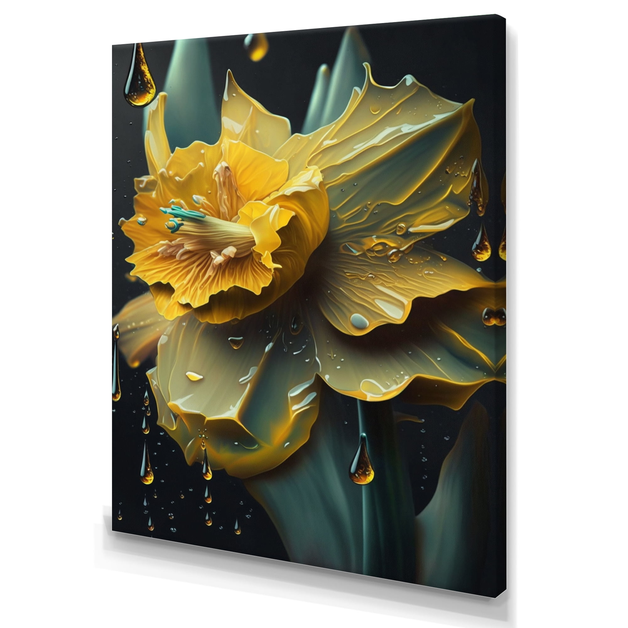 Designart Yellow Daffodil Flowers Canvas Wall Art