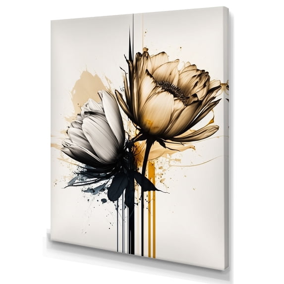 Designart Yellow Daisy Flower On Abstract Fusion Canvas Wall Art