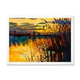thumbnail image 1 of Designart 'Yellow Evening Glow Through The High Grass By The Lake' Nautical & Coastal Framed Art Print, 1 of 4