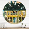 thumbnail image 1 of Designart 'Yellow Facade Of Houses In Street In Paris' French Country Wall Clock, 1 of 5