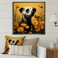Designart "Yellow Floral Meadows Meerkat Habitat" Animals Framed Wall