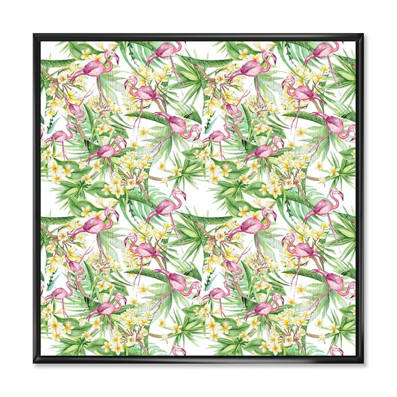 Designart Yellow Flowers 16 in x 16 in Framed Painting Canvas Art Print, by Designart