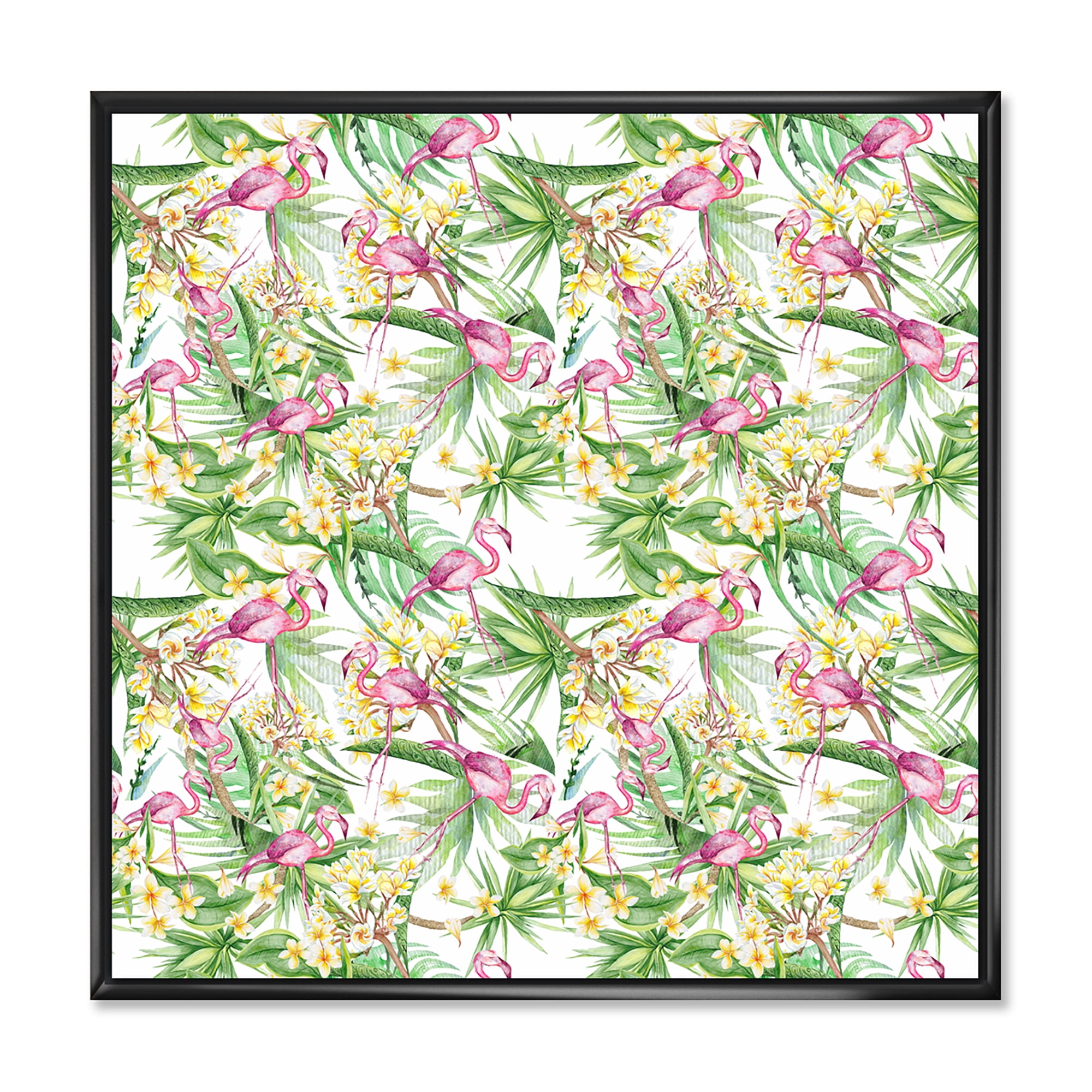 Designart Yellow Flowers 36 in x 36 in Framed Painting Canvas Art Print, by Designart