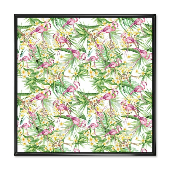 Designart Yellow Flowers 36 in x 36 in Framed Painting Canvas Art Print, by Designart