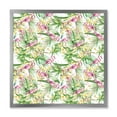 thumbnail image 1 of Designart 'Yellow Flowers, Tropical Foliage With Flamingo II' Modern Framed Art Print, 1 of 4