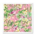 thumbnail image 1 of Designart 'Yellow Flowers, Tropical Foliage With Flamingo III' Modern Framed Art Print, 1 of 4