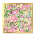 thumbnail image 1 of Designart 'Yellow Flowers, Tropical Foliage With Flamingo III' Modern Framed Art Print, 1 of 4