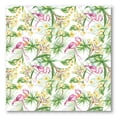 thumbnail image 1 of Designart ' Yellow Flowers, Tropical Foliage With Flamingo IV ' Modern Canvas Wall Art Print, 1 of 4