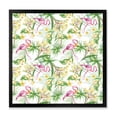 thumbnail image 1 of Designart 'Yellow Flowers, Tropical Foliage With Flamingo IV' Modern Framed Art Print, 1 of 4
