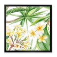 thumbnail image 1 of Designart 'Yellow Flowers and Tropical Foliage I' Modern Framed Art Print, 1 of 4